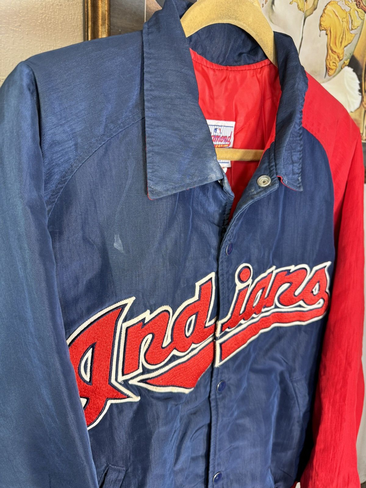 Starter × Vintage Vintage Cleveland Indians Diamond Collection Starter Jacket Size US XL / EU 56 / 4 - 3 Thumbnail
