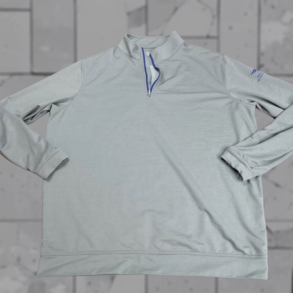 Peter Millar Peter Millar Crown Sport Sweater XL Gray Perth 1/4 Zip Golf Club Mens Pullover Long Sleeve Quiet Logo Rounded Pattern Solid Vintage: No Size US XL / EU 56 / 4 - 1 Thumbnail