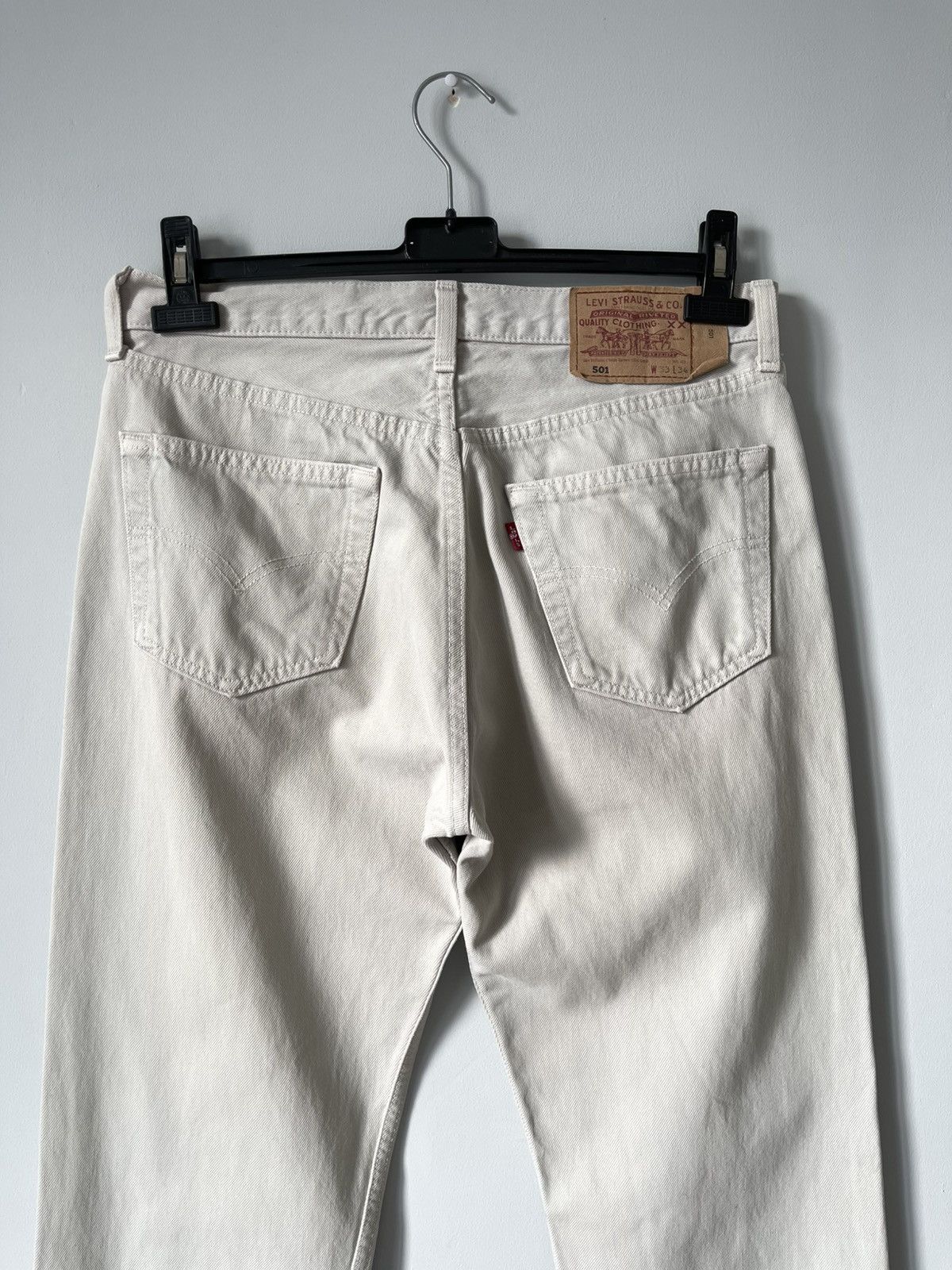 Levi's Vintage 90's Levis 501 Straight Beige Denim Jeans USA Made Size US 32 / EU 48 - 7 Thumbnail