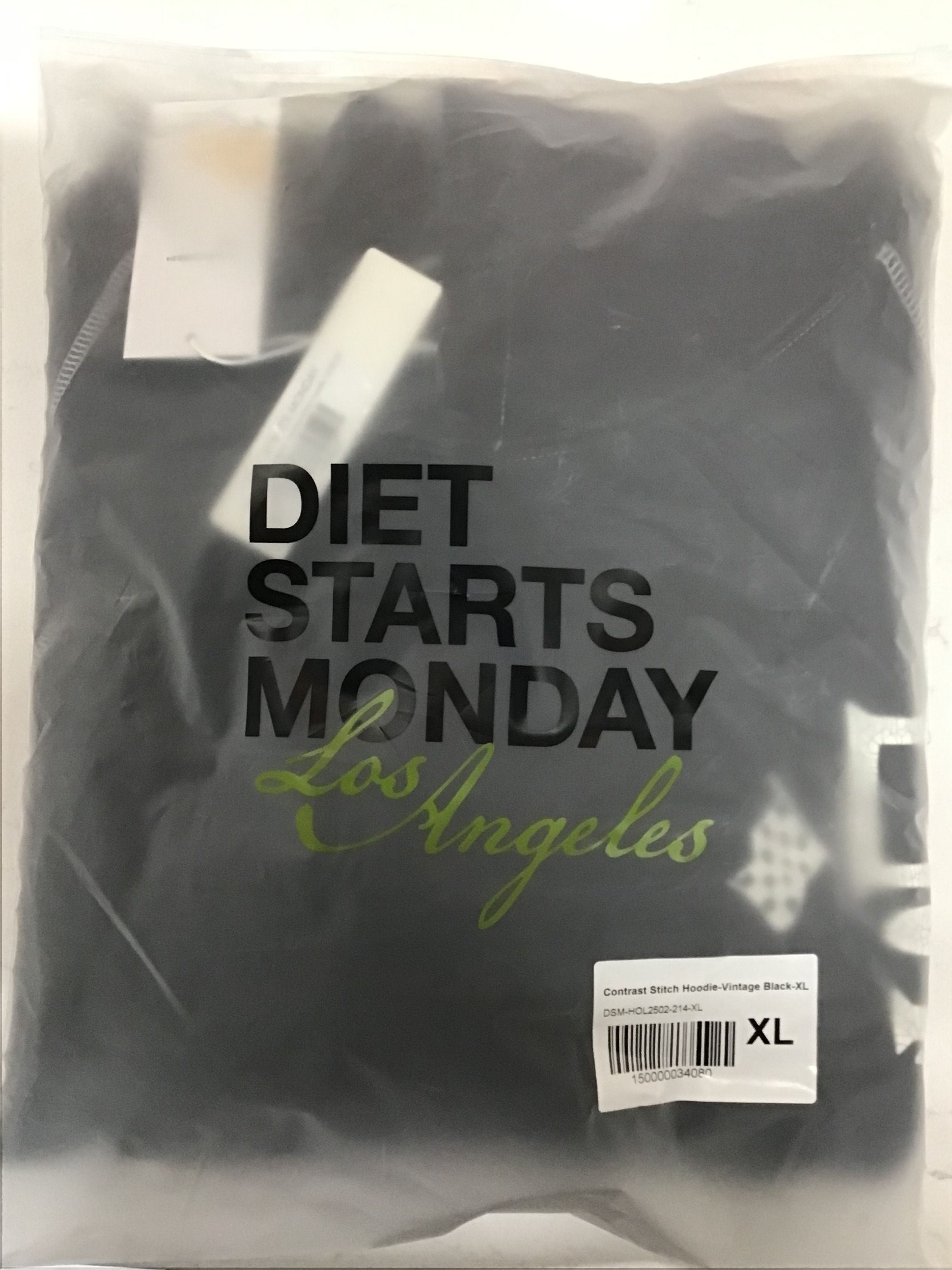 Diet Starts Monday DIET STARTS MONDAY Contrast Stitch Hoodie Vintage Black Size US XL / EU 56 / 4 - 9 Thumbnail