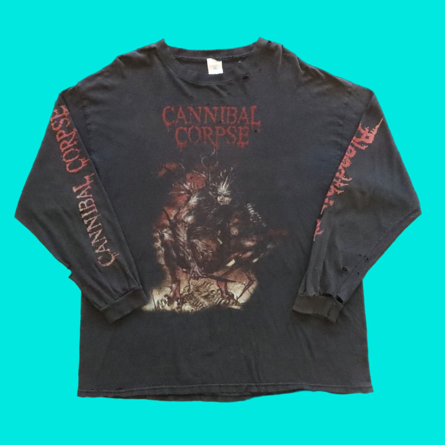 Delta VINTAGE Cannibal Corpse Bloodthrist Long Sleeve Shirt XL Black Mens Size US XL / EU 56 / 4 - 1 Thumbnail