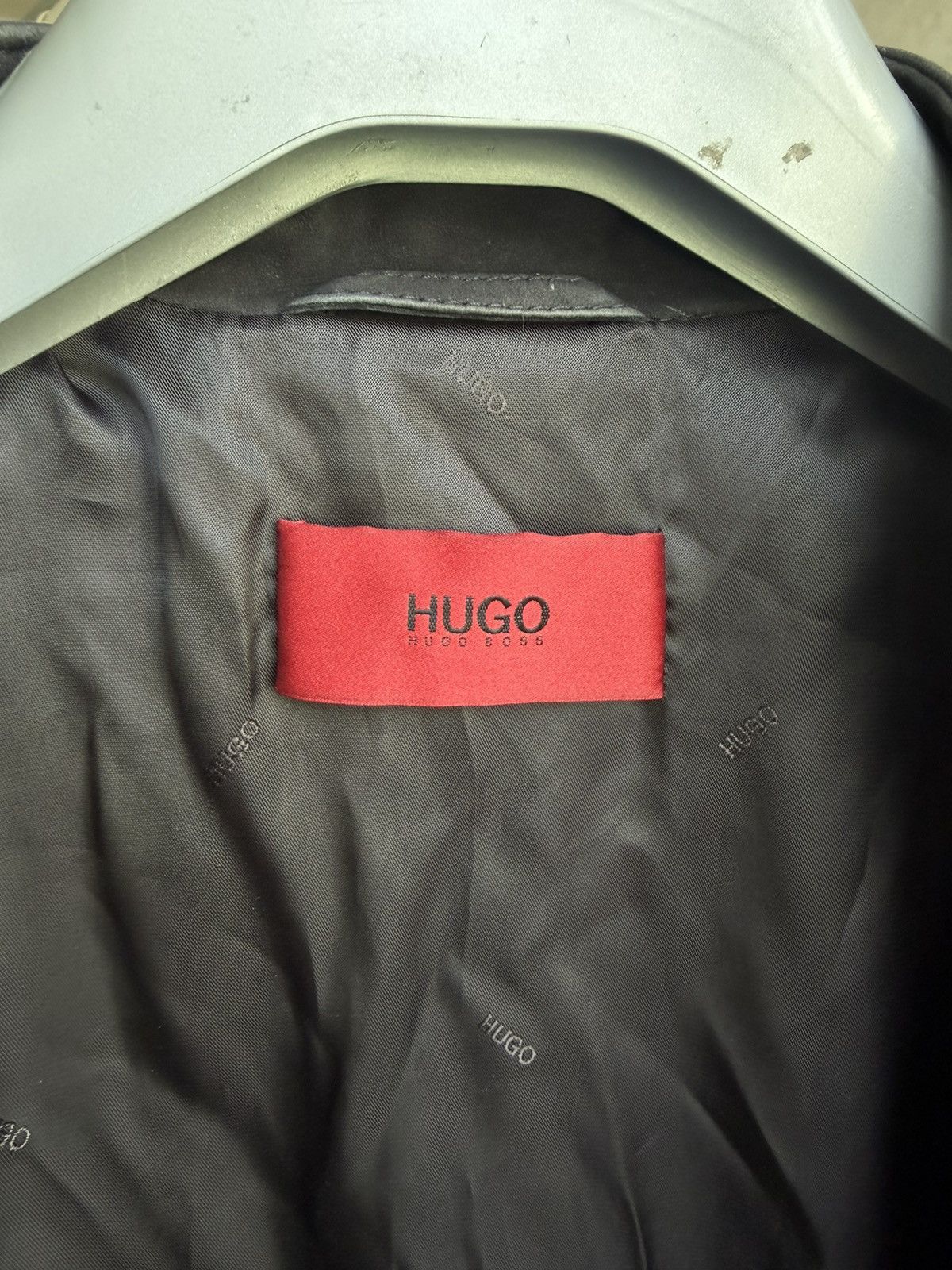 Hugo Boss HUGO BOSS Lordi Lamb Leather Jacket Men’s Black Biker Racer Size US XXL / EU 58 / 5 - 10 Thumbnail
