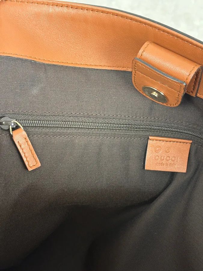 Gucci Gucci Light Camel Brown Leather Monogram Bag Size ONE SIZE - 12 Thumbnail