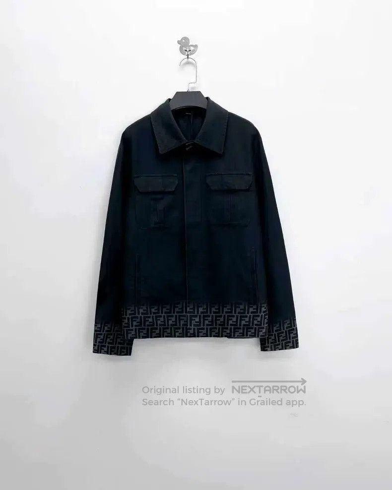 Fendi Fendi Black Gray Washed Faded Double F Logo Hidden Zip Jac Size US S / EU 44-46 / 1 - 1 Thumbnail