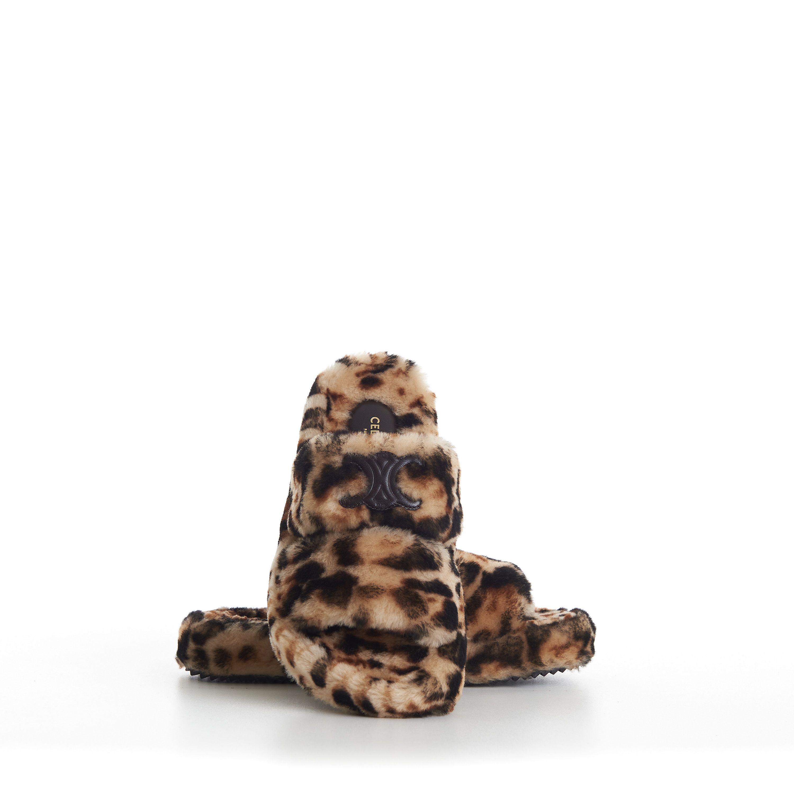 Celine Shearling Fur Slide Sandals - Leopard Pattern Size US 8.5 / IT 38.5 - 11 Thumbnail