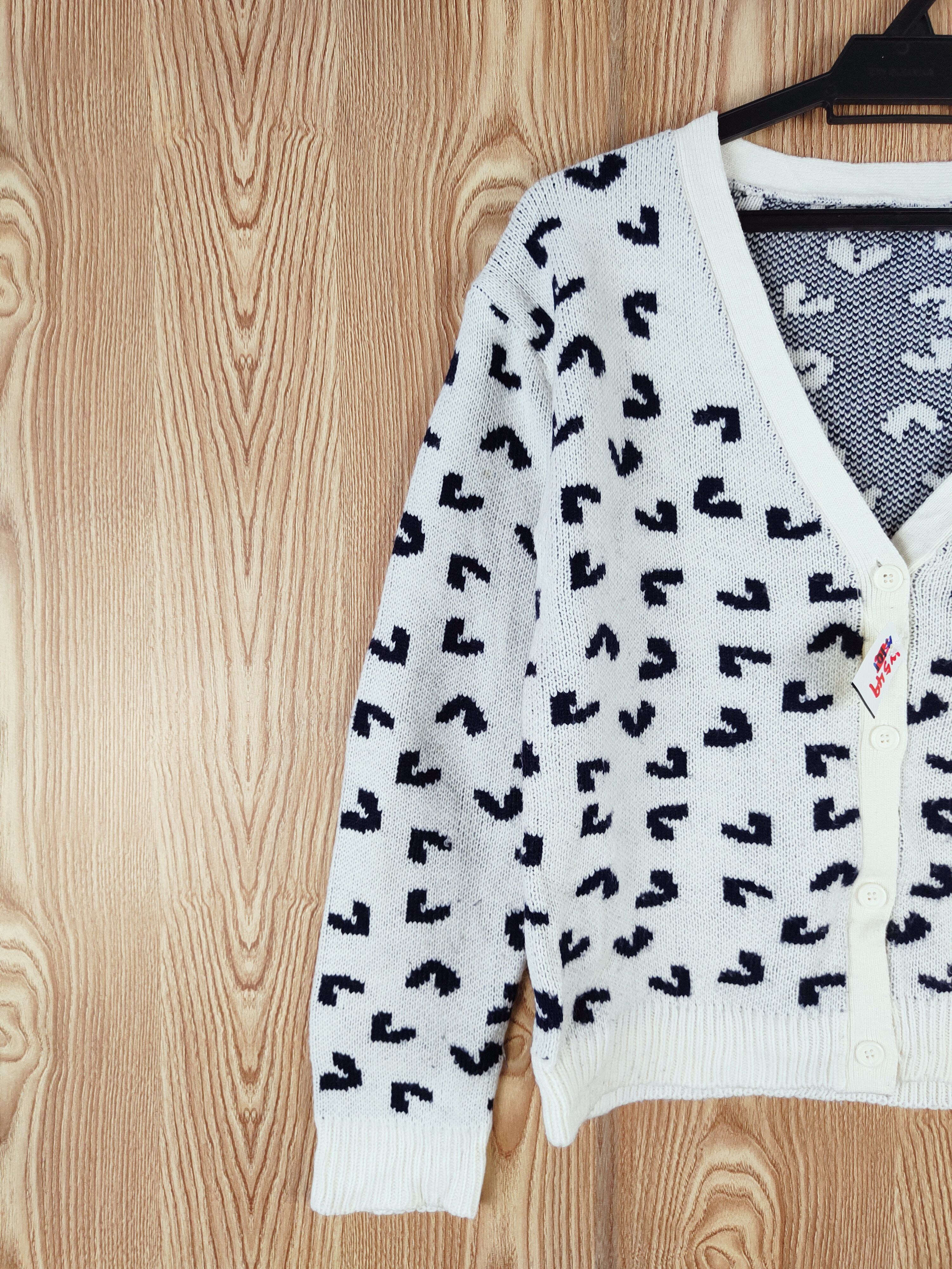 Homespun Knitwear × Japanese Brand Japan leopard tiger design Ivory Knitwear Cardigan #W549 Size S / US 4 / IT 40 - 3 Thumbnail