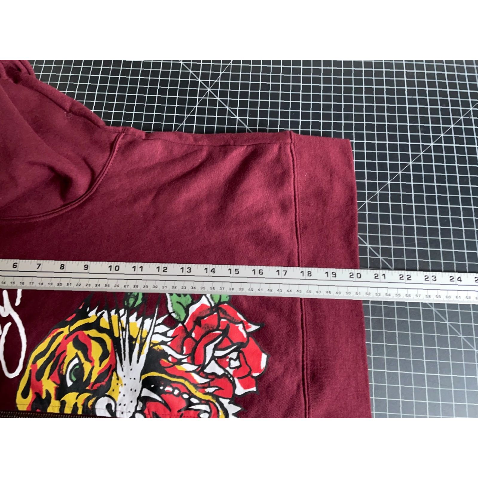 Ed Hardy Ed Hardy Cropped Zip Hoodie Women's 1X Dark Red Tiger Sweatshirt Tattoo EHW1800 Size XL / US 12-14 / IT 48-50 - 6 Thumbnail