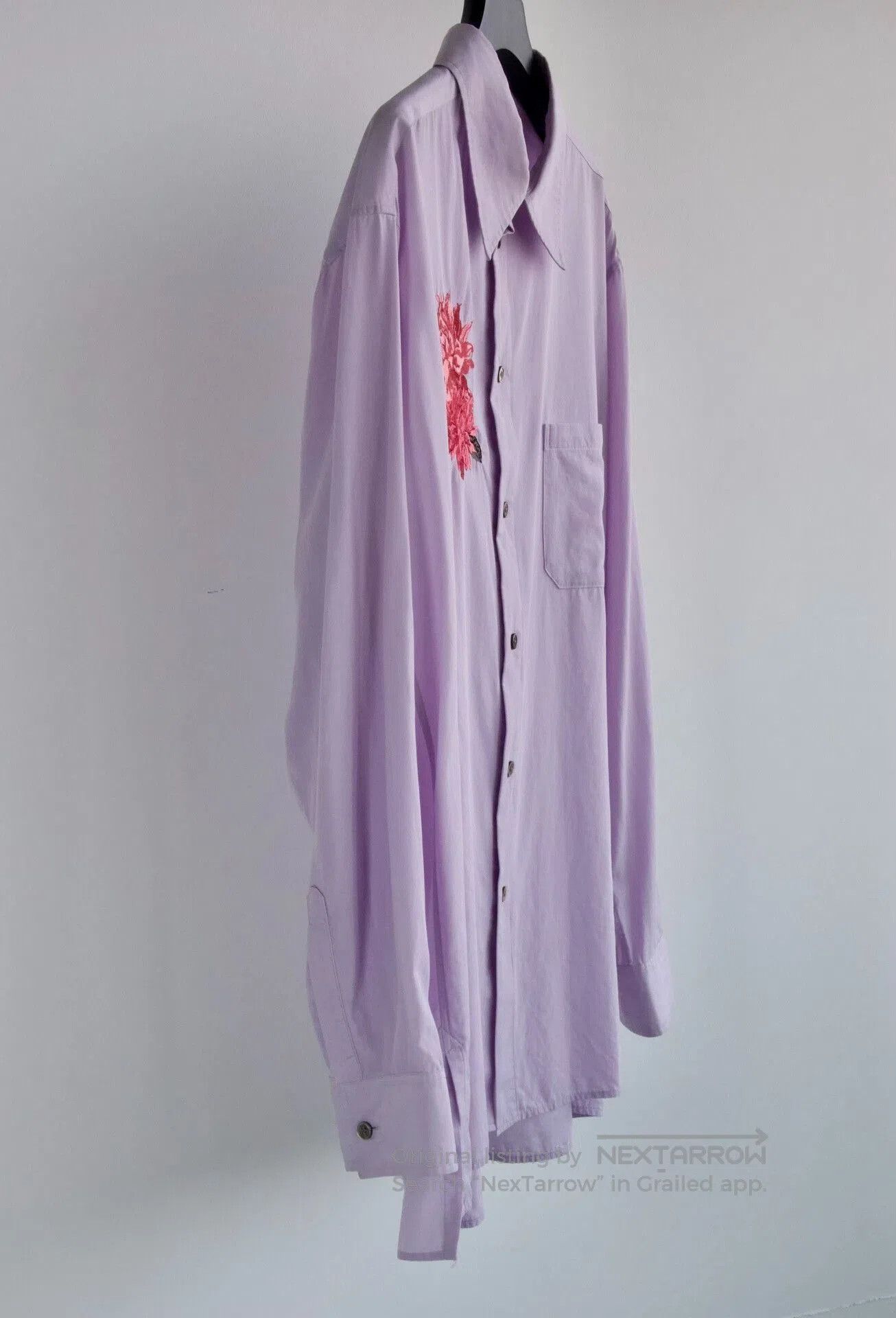 Yohji Yamamoto Elegant Purple Embroidered Shirt by Yohji Yamamoto. Size US XL / EU 56 / 4 - 4 Thumbnail