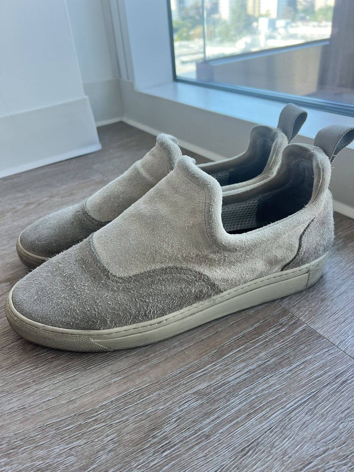 image of James Perse Suede Slip-On Sneakers Size 12 in Beige, Men's