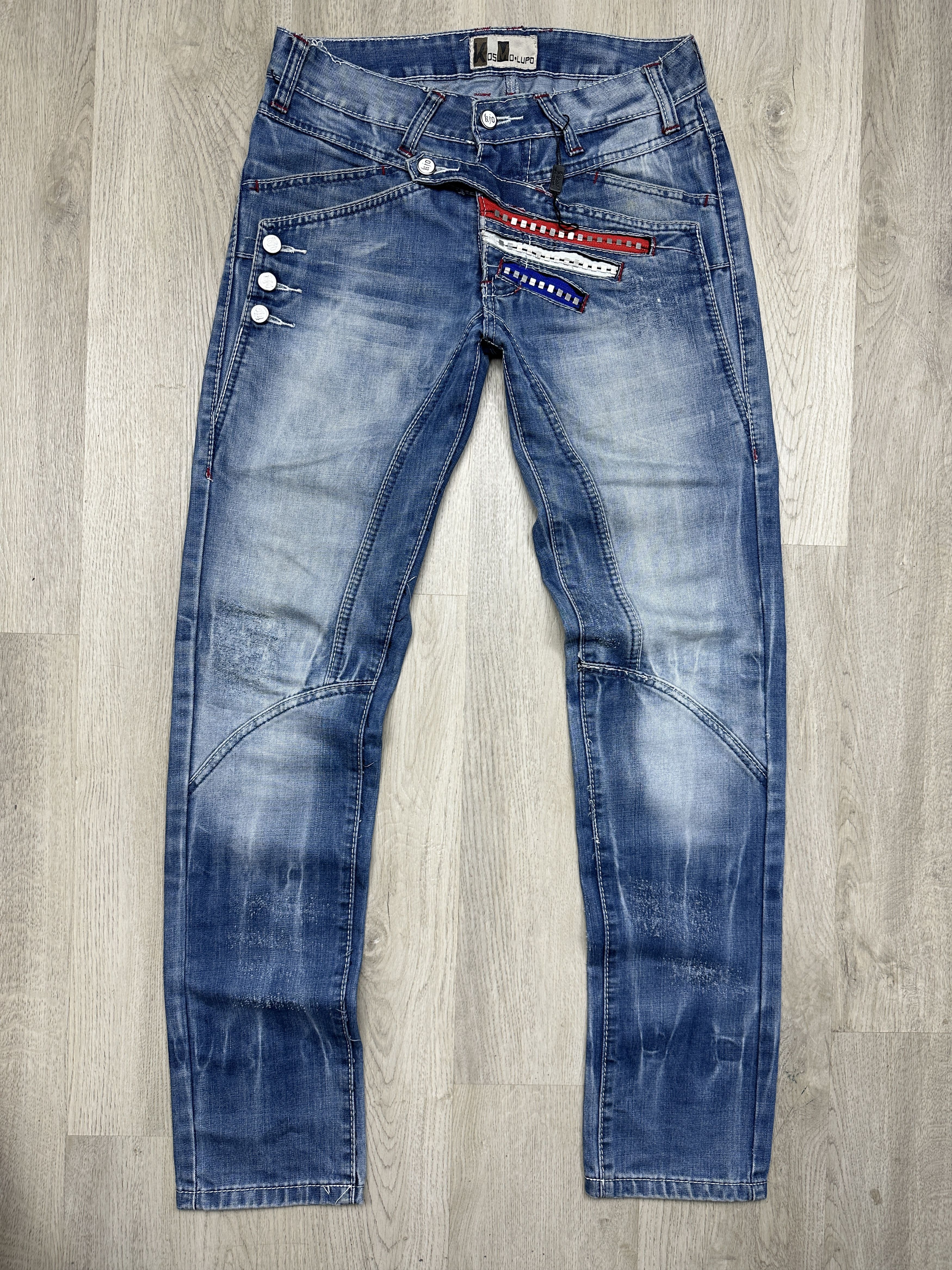 If Six Was Nine K&M Kosmo Lupo Patchwork Denim Pants Jeans Size US 29 - 1 Thumbnail