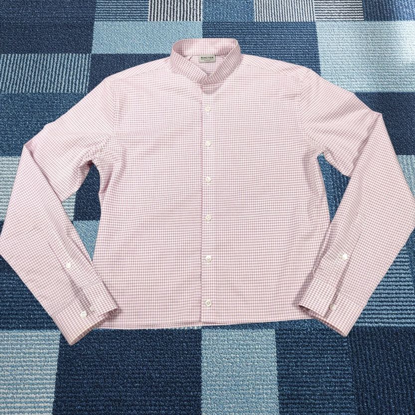 Kenneth Cole Kenneth Cole Reaction Dress Shirt Mens 14.5 Pink Plaid Slim Fit Button Up Long Sleeve Mens Size 40R - 1 Thumbnail