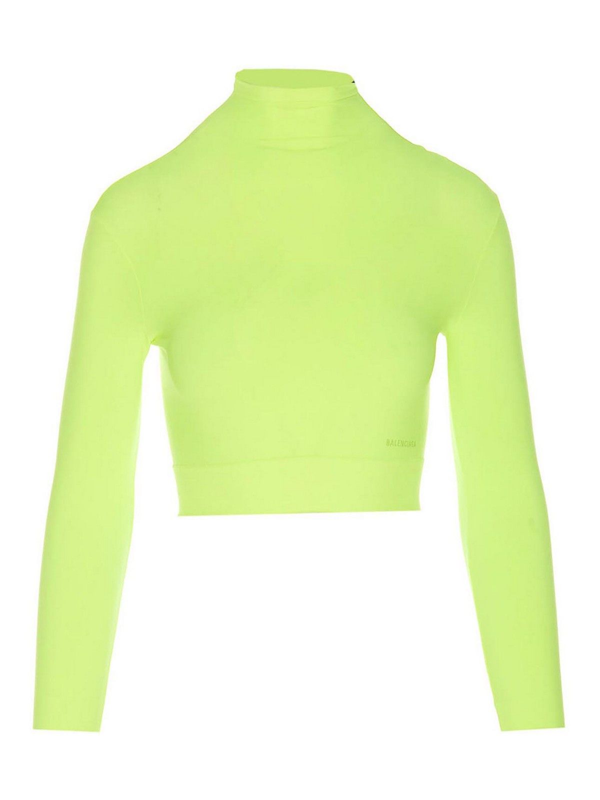 Balenciaga o1s1wg110126 Cropped Turtleneck Sweater in Yellow Size XS / US 0-2 / IT 36-38 - 1 Thumbnail