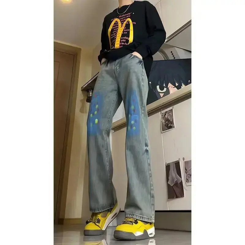 Japanese Brand Retro loose straight leg jeans Size US 32 / EU 48 - 4 Thumbnail