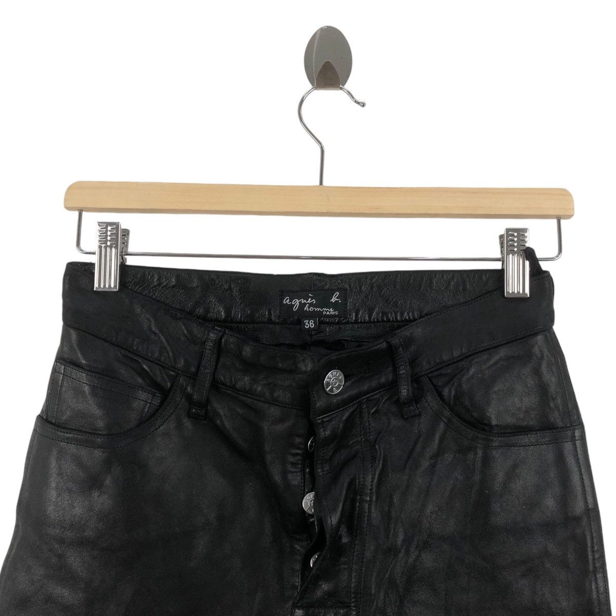 Genuine Leather × agnes b. Designer AGNES B PARIS France Sheep Leather Hina Pant Size US 26 / EU 42 - 4 Thumbnail