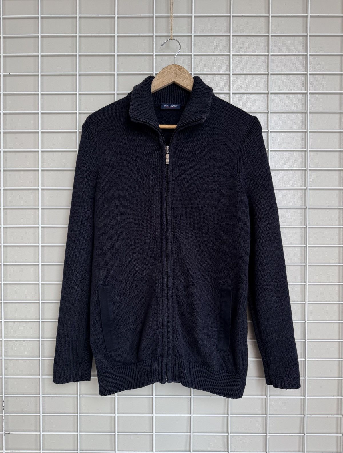 Saint James Saint James Zip Knit Sweater Mens Size M Navy Blue Vintage Size US M / EU 48-50 / 2 - 1 Thumbnail