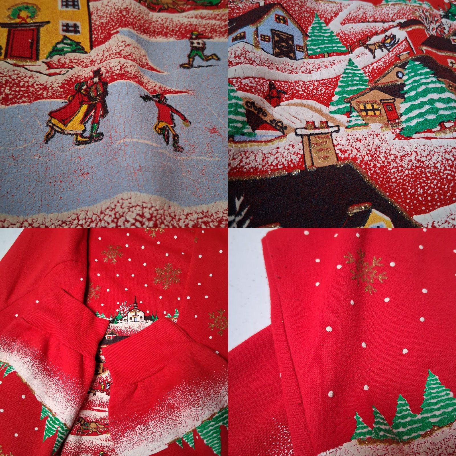 Vintage VINTAGE Holiday Time Sweatshirt Women L Red Christmas Ice Skate Glitter Graphic Cozy Pullover Size L / US 10 / IT 46 - 8 Thumbnail