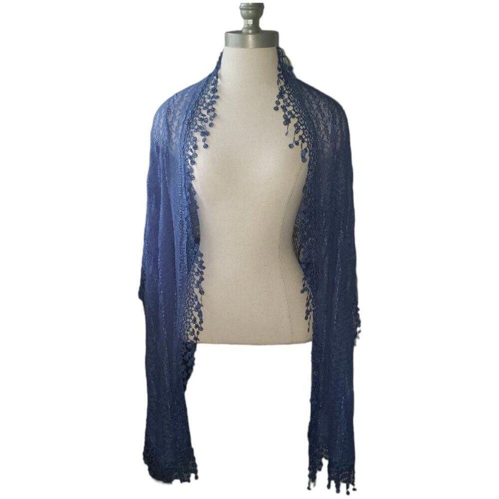 Designer CT1600 Royal Lace Blue Cut Out Wrap Size ONE SIZE - 2 Thumbnail