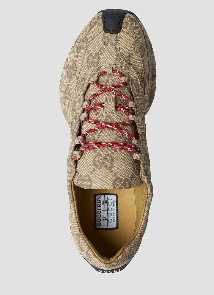 Gucci o1s1wg110425 Men's Gucci Run Sneakers in Beige & Green Size US 9.5 / EU 42-43 - 7 Thumbnail