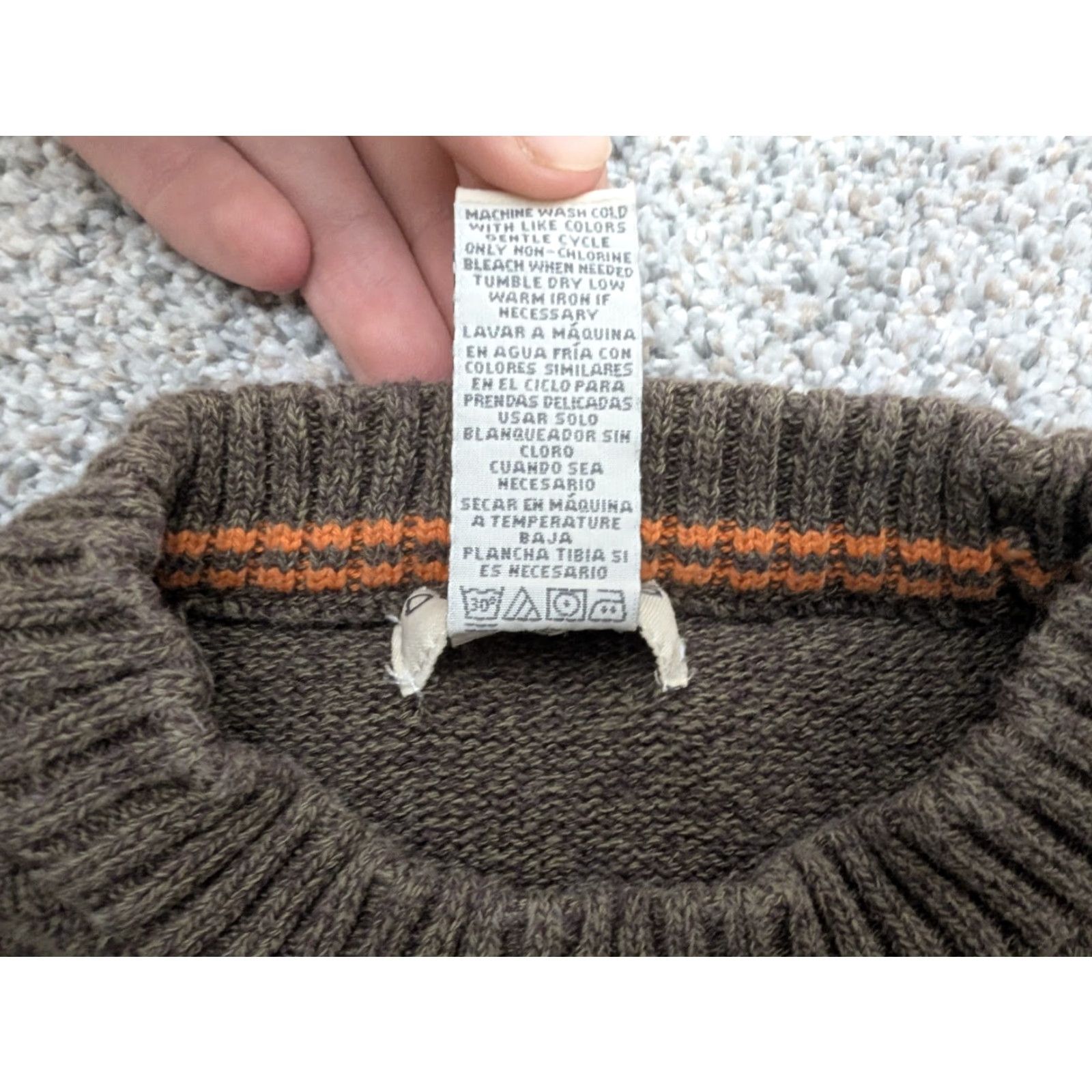 Dockers DOCKERS Sweater Mens Large Crewneck Pullover Cotton Grid Casual Knit Geometric All Seasons Brown Crew Neck Size US L / EU 52-54 / 3 - 7 Thumbnail