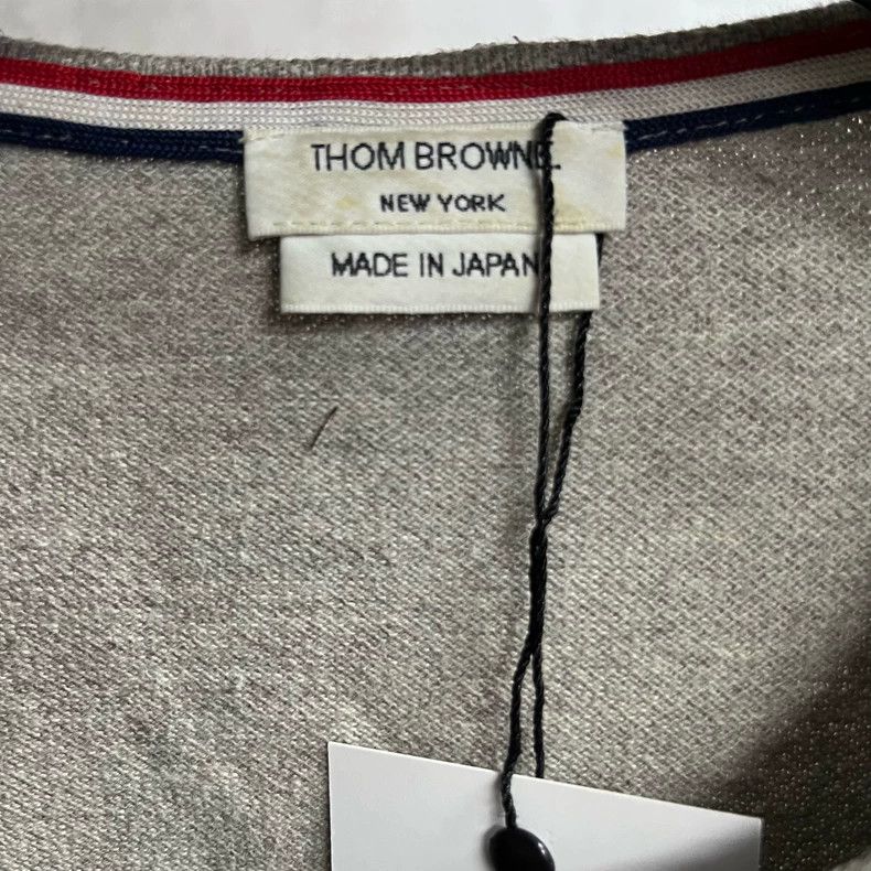 Thom Browne Thom browne Light gray-white 4-striped round-neck long-slee Size US S / EU 44-46 / 1 - 2 Thumbnail