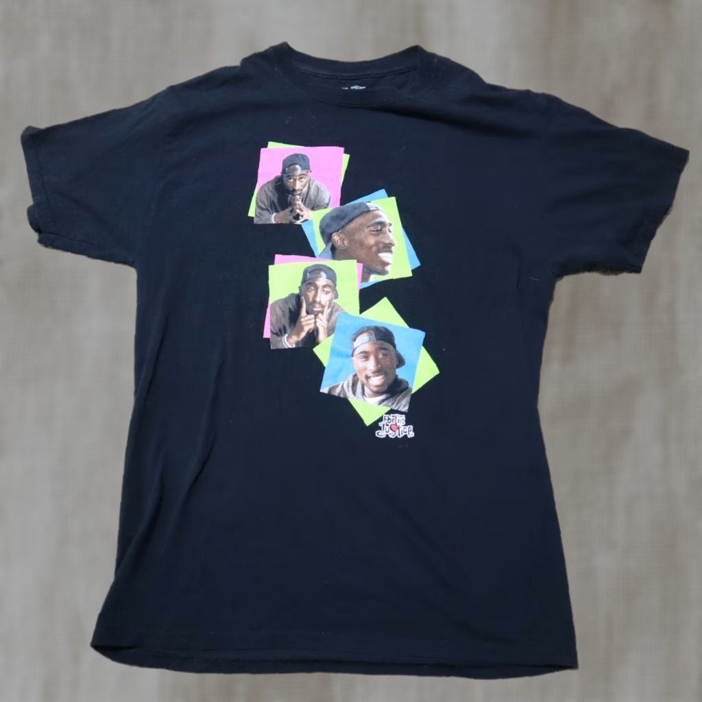 Vintage 2pac Tupac Poetic Justice Tupac Movie Tee Shirt Black Men's Size M Medium 90s Hip Hop Movie Shirt Mens Size US M / EU 48-50 / 2 - 1 Thumbnail
