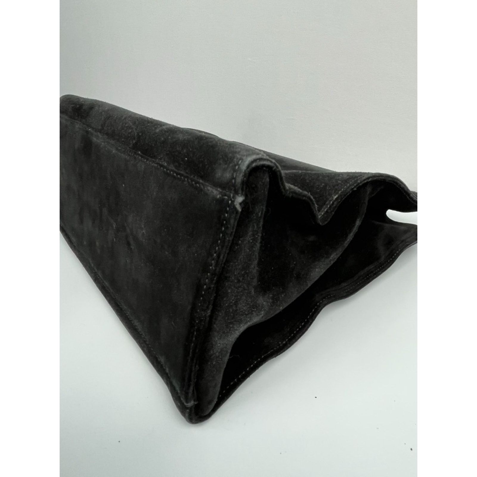 Gucci Gucci Black Suede Silver-Tone Handle Bag Vintage Size ONE SIZE - 13 Thumbnail