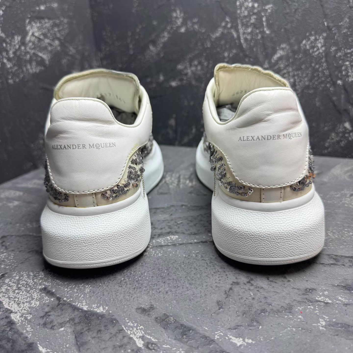 Alexander McQueen Alexander McQueen Runway Sequin White Tail Sneakers Q10 Size US 6 / IT 36 - 7 Thumbnail