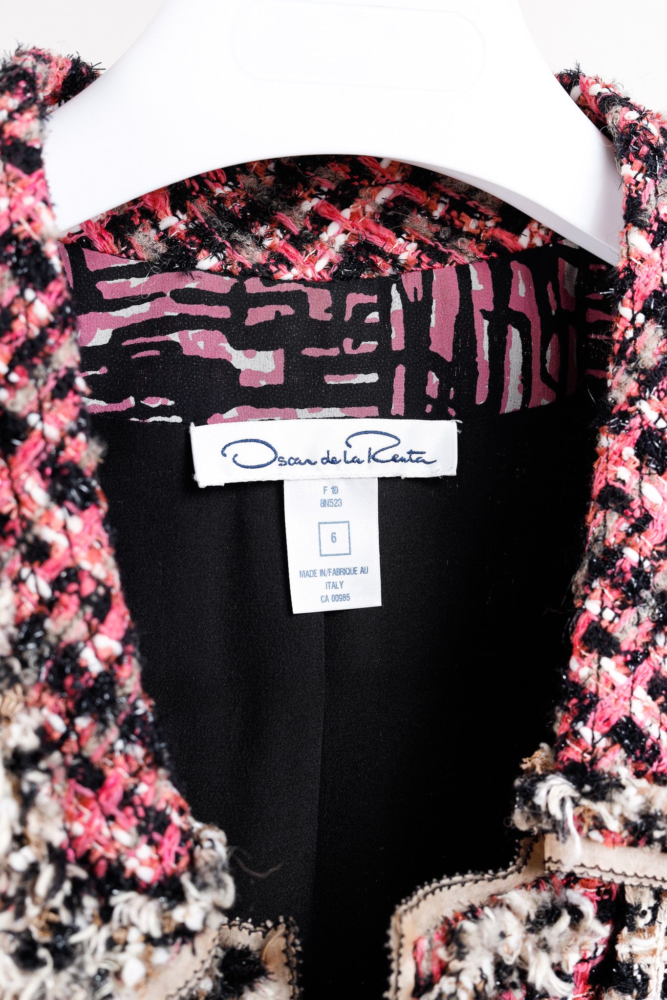 Oscar De La Renta Oscar de la Renta AW/10 Pink Cropped Tweed Blazer Size S / US 4 / IT 40 - 4 Thumbnail