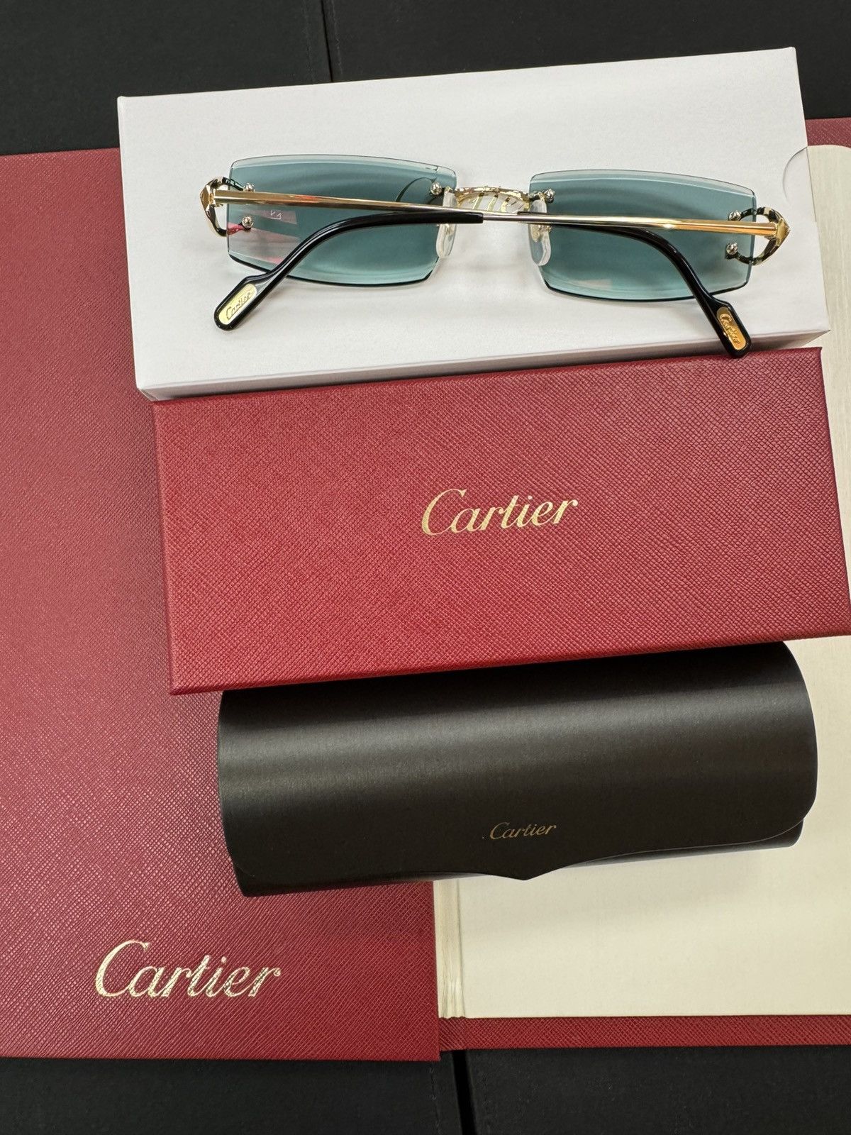 Cartier Cartier Big C Decor Gold Sunglasses Diamond Cut Lenses Size ONE SIZE - 2 Thumbnail