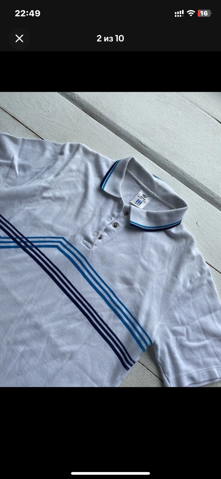Adidas 🔥80s Adidas Abstract Golf White Polos rare m mens Size US M / EU 48-50 / 2 - 2 Thumbnail