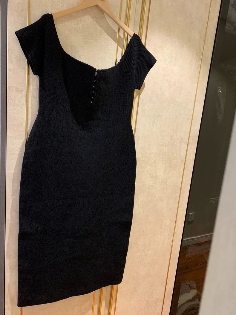 Helmut Lang HELMUT LANG Knit dress with one word Size XL / US 12-14 / IT 48-50 - 1 Thumbnail