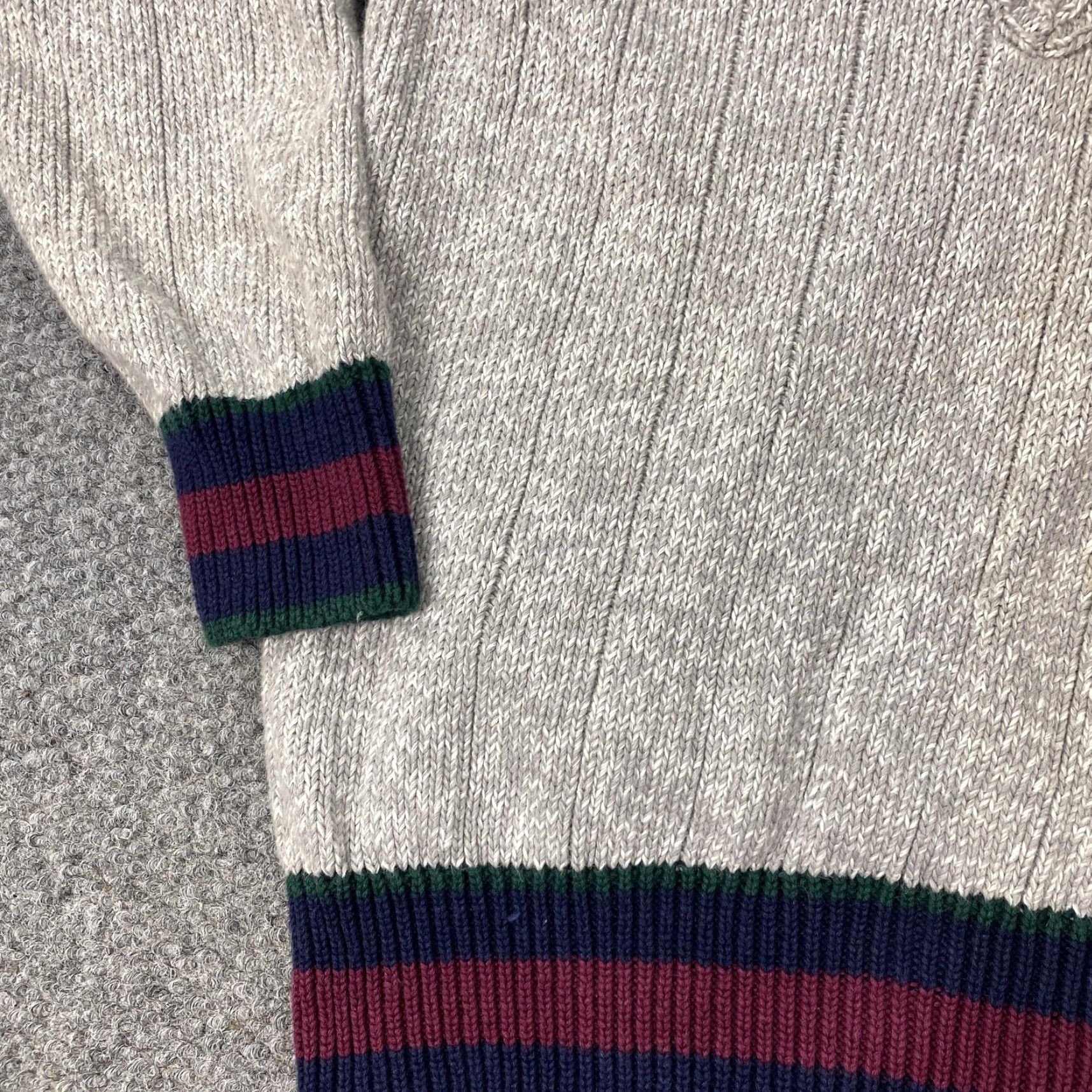 Sears VINTAGE Sears Sweater Mens Large Gray V-Neck Cable Knit Academia Preppy 90s Mens Size US L / EU 52-54 / 3 - 4 Thumbnail