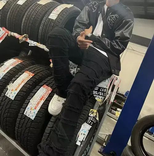 Other Black Distressed Denim Jeans Size US 29 - 2 Thumbnail