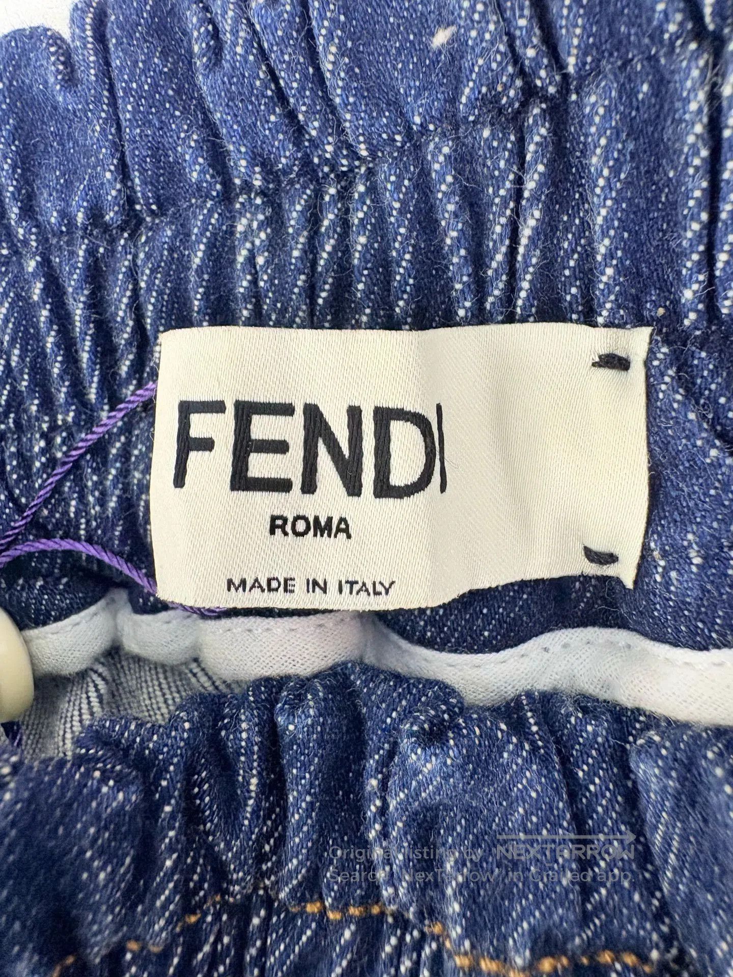 Fendi FENDI Back Pocket Logo Denim Shorts. Size 35" - 4 Thumbnail