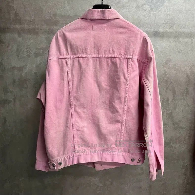 Balenciaga Balenciaga Pink Logo Denim Jacket. Size US XS / EU 42 / 0 - 2 Thumbnail