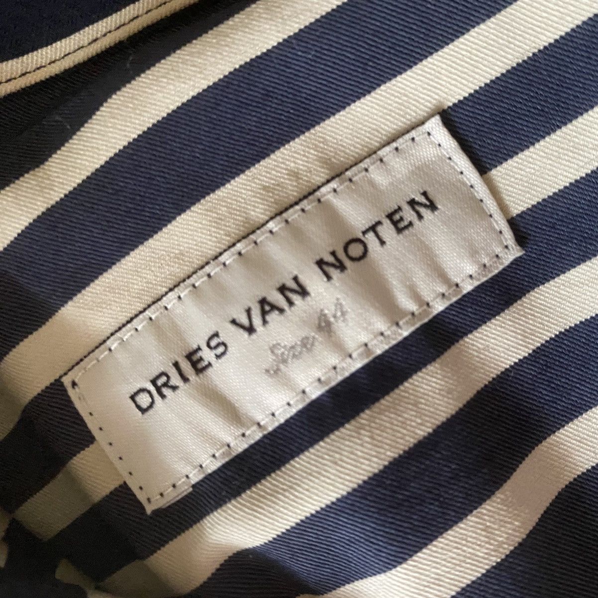 Dries Van Noten SS19 Rayon Blend Navy Stripe Crola Jacket Shirt Size US S / EU 44-46 / 1 - 5 Thumbnail