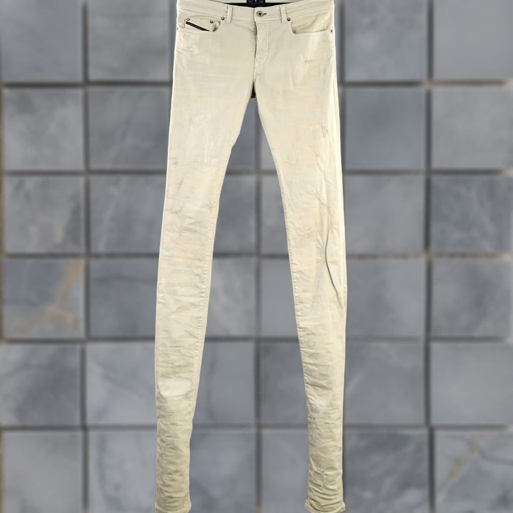 Diesel DIESEL BLACK GOLD Jeans Size 33 Grey Distressed Cotton Blend Stacked Mens Inseam 51 Size US 33 - 1 Thumbnail