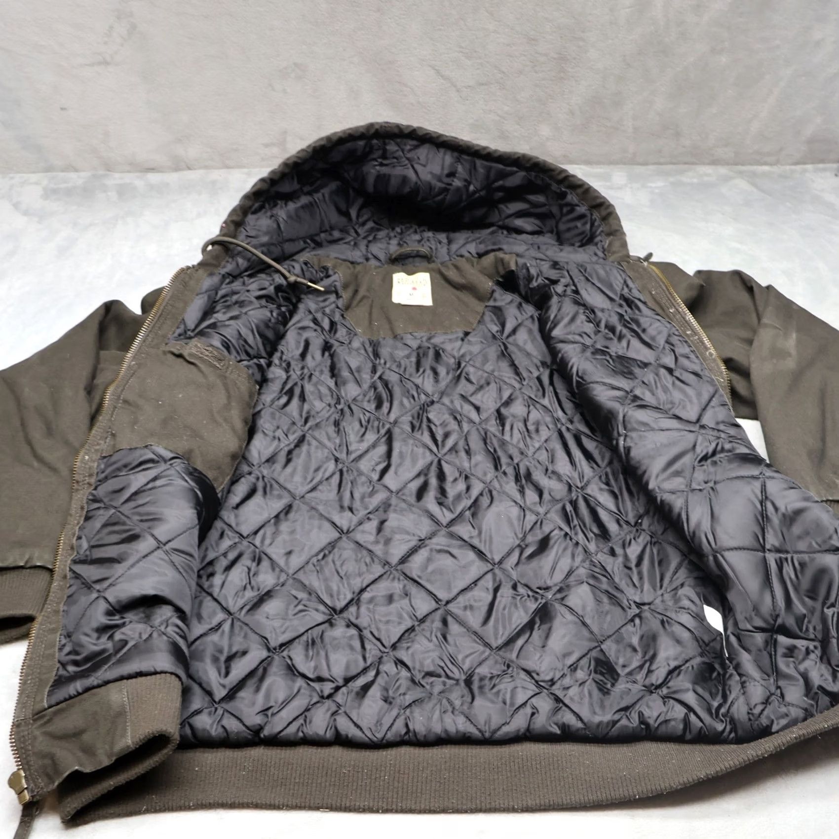 Vintage RedHead Mens Medium Black Canvas Jacket Quilted Lined Hooded Rugged Chore Size US M / EU 48-50 / 2 - 6 Thumbnail