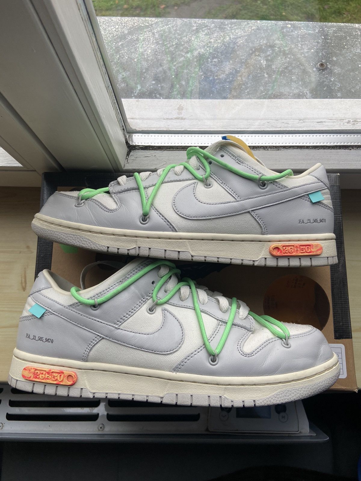 image of Jordan Nike Dunk Off-White Lot 26 Shoes in Grey, Men's (Size 10)