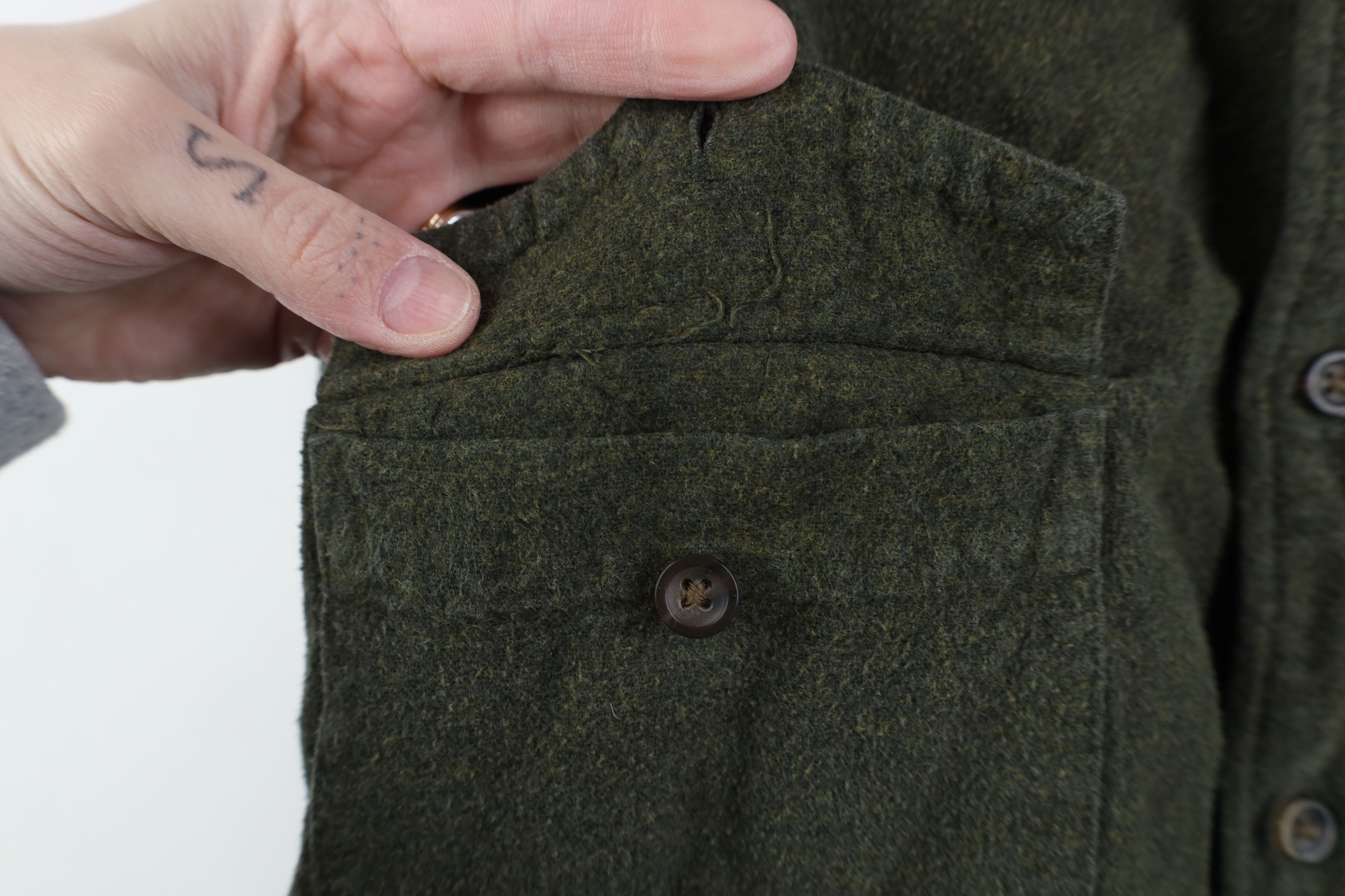 Vintage Vintage 90s Streetwear Chamois Cloth Button Shirt Green Size US XL / EU 56 / 4 - 5 Thumbnail