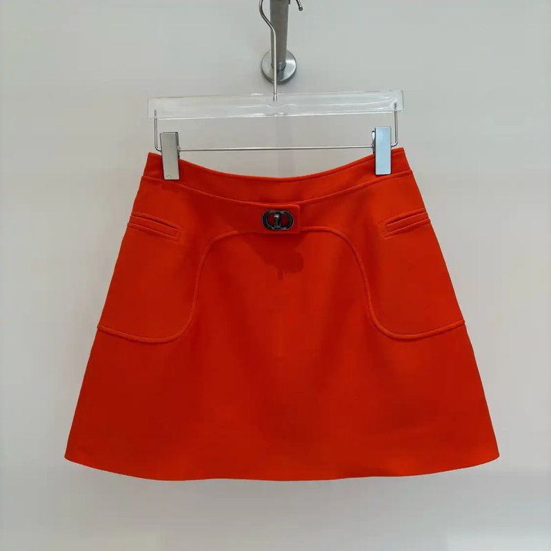 Dior Dior Orange Wool A-Line Skirt for Summer 0089 Size 23" - 1 Thumbnail