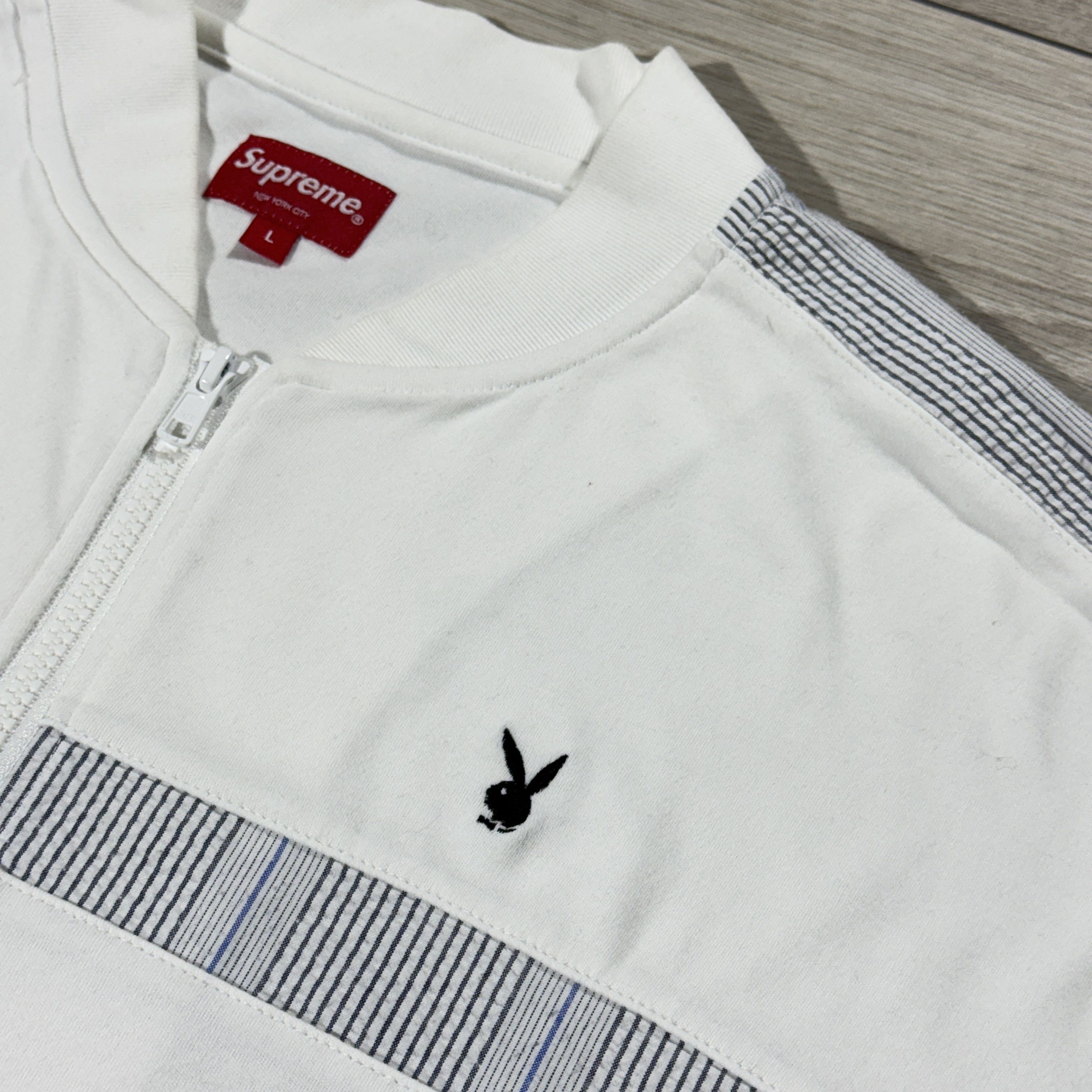 Playboy × Supreme Supreme x Playboy SS19 Leisure Zip Up Top White Size US L / EU 52-54 / 3 - 5 Thumbnail