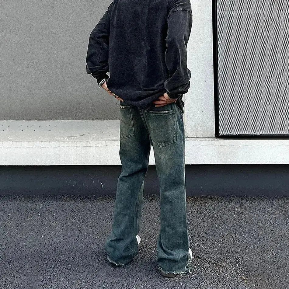 Japanese Brand Flared jeans wide legs ripped vintage baggy pants Y2k Size US 30 / EU 46 - 4 Thumbnail