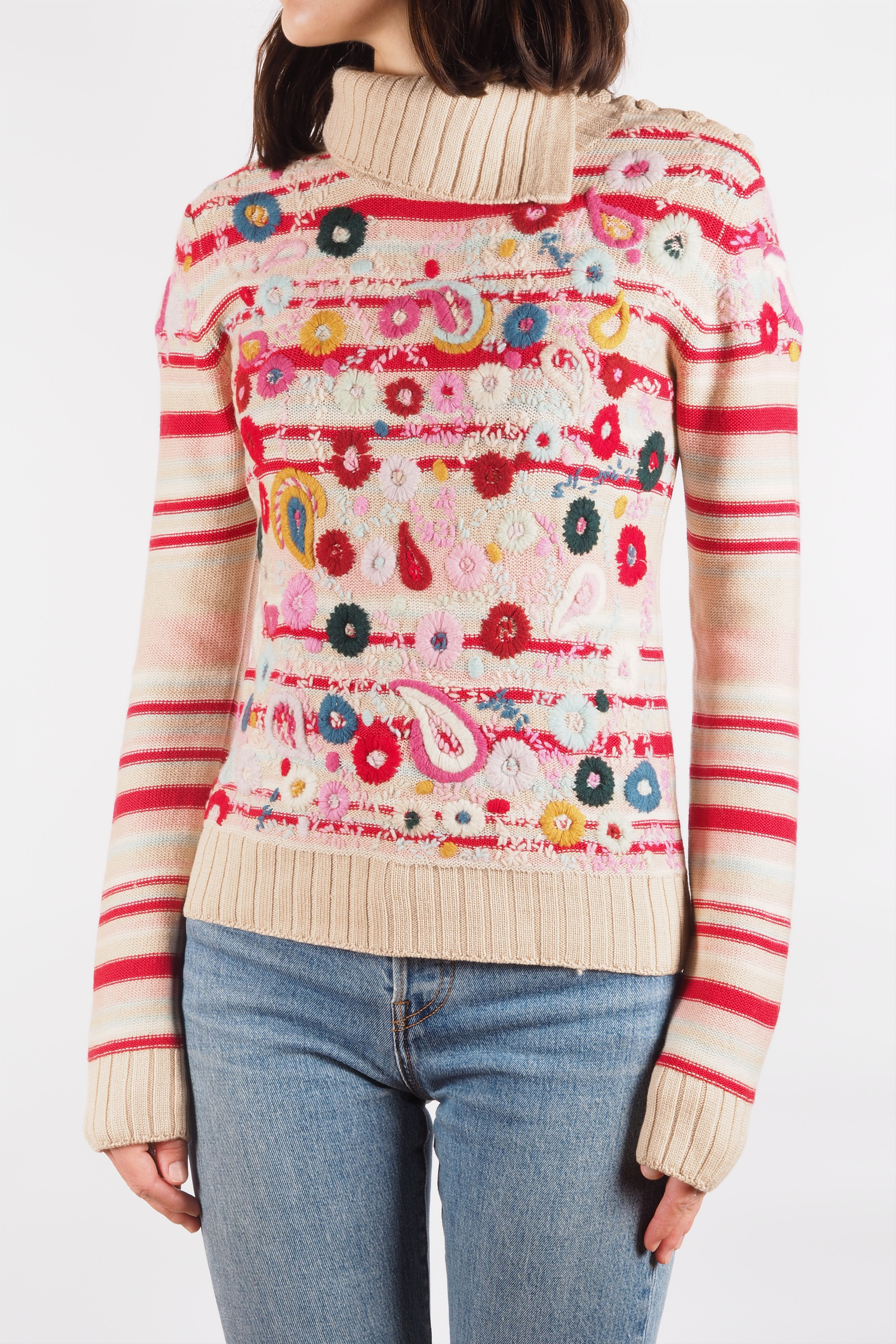 Christian Lacroix Christian Lacroix Bazar Vintage 90s Wool Knit Sweater Size L / US 10 / IT 46 - 2 Thumbnail