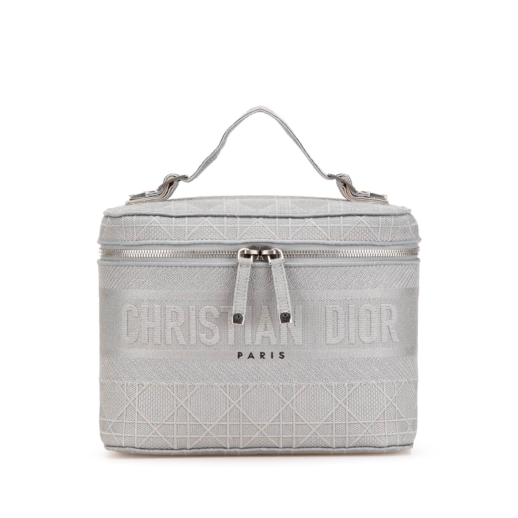 Dior Dior Canvas Cannage Diortravel Vanity Case Gray Size ONE SIZE - 1 Thumbnail