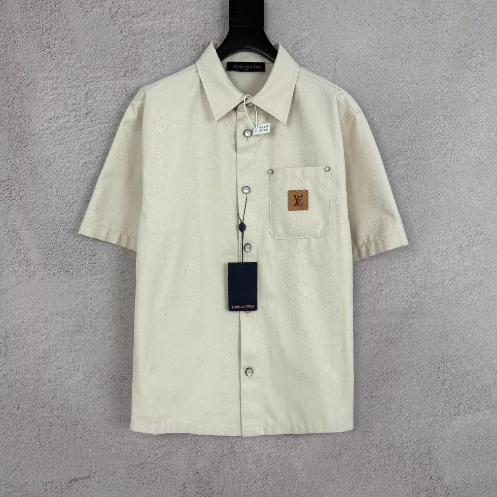 Louis Vuitton Beige Short-Sleeve Button-Up Shirt Size US M / EU 48-50 / 2 - 1 Thumbnail