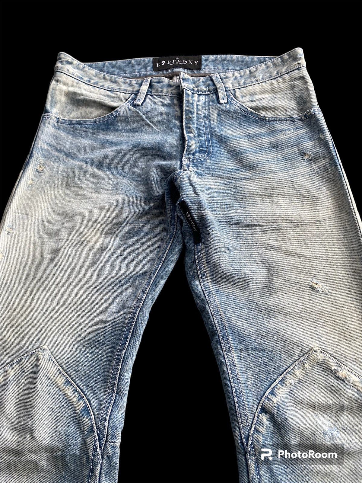 Hysteric Glamour × Japanese Brand × Tornado Mart Biker Jeans Japanese Eyefunny Distressed p174 Size US 31 - 12 Thumbnail