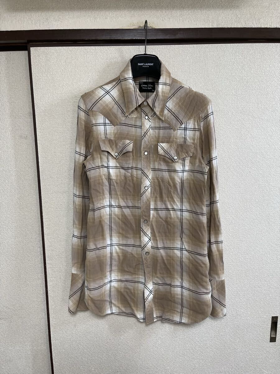 Number (N)ine NUMBER (N)INE Rayon Check Long Sleeve Shirt Beige Size 2 Size US M / EU 48-50 / 2 - 1 Thumbnail