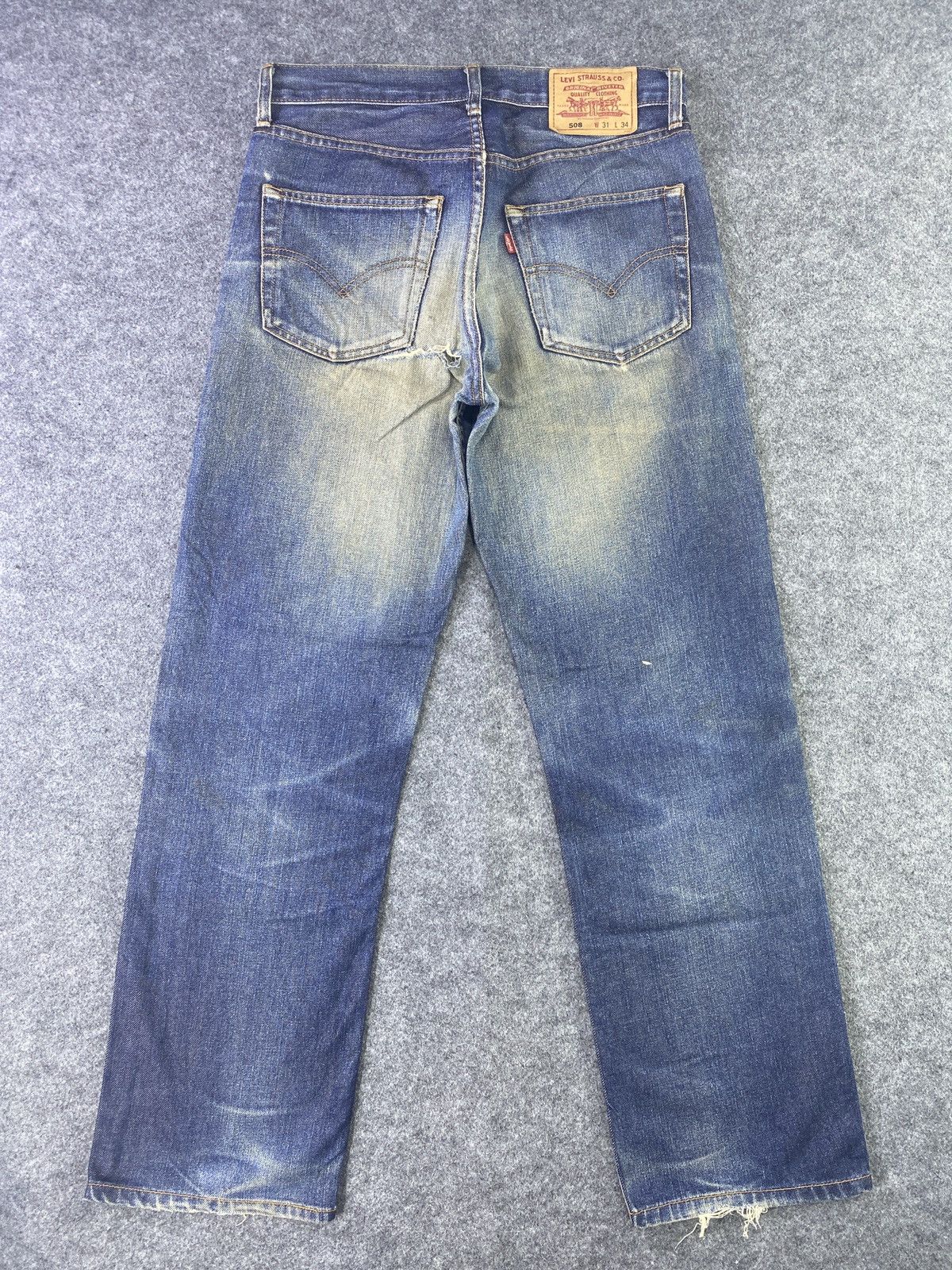Jean × Levi's × Vintage VINTAGE LEVIS 508 DISTRESS BLUE WASH JEANS - J910 Size US 31 - 3 Thumbnail