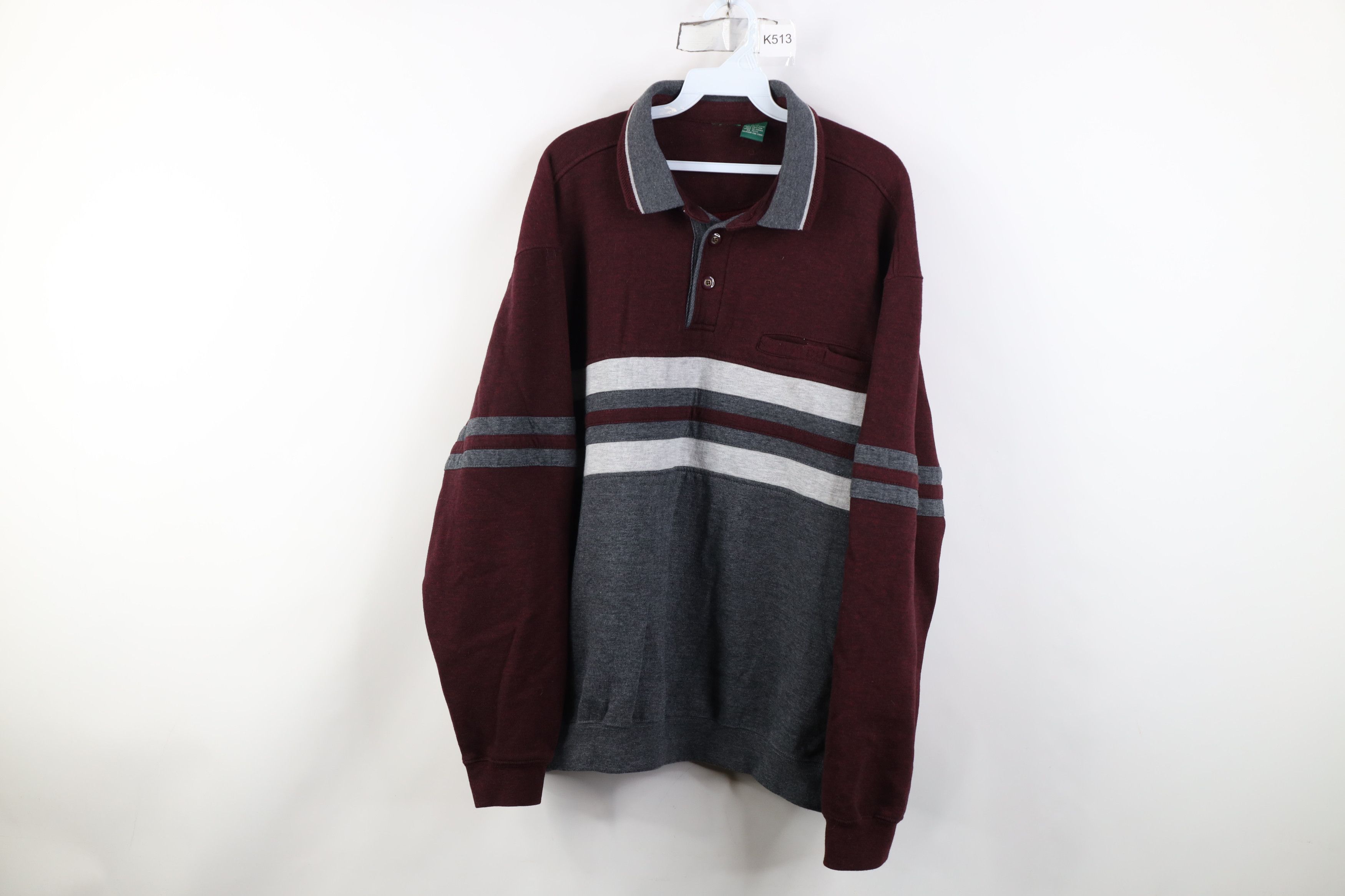 Vintage Vintage 90s Streetwear Block Collared Pullover Sweatshirt Size US XXL / EU 58 / 5 - 1 Thumbnail